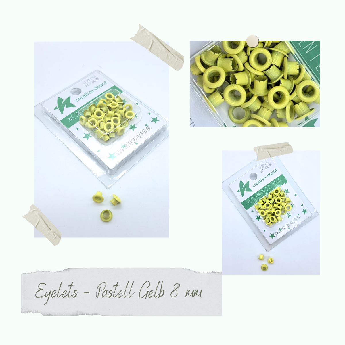 CD-EY-023 Eyelets - Pastell Gelb - 8mm