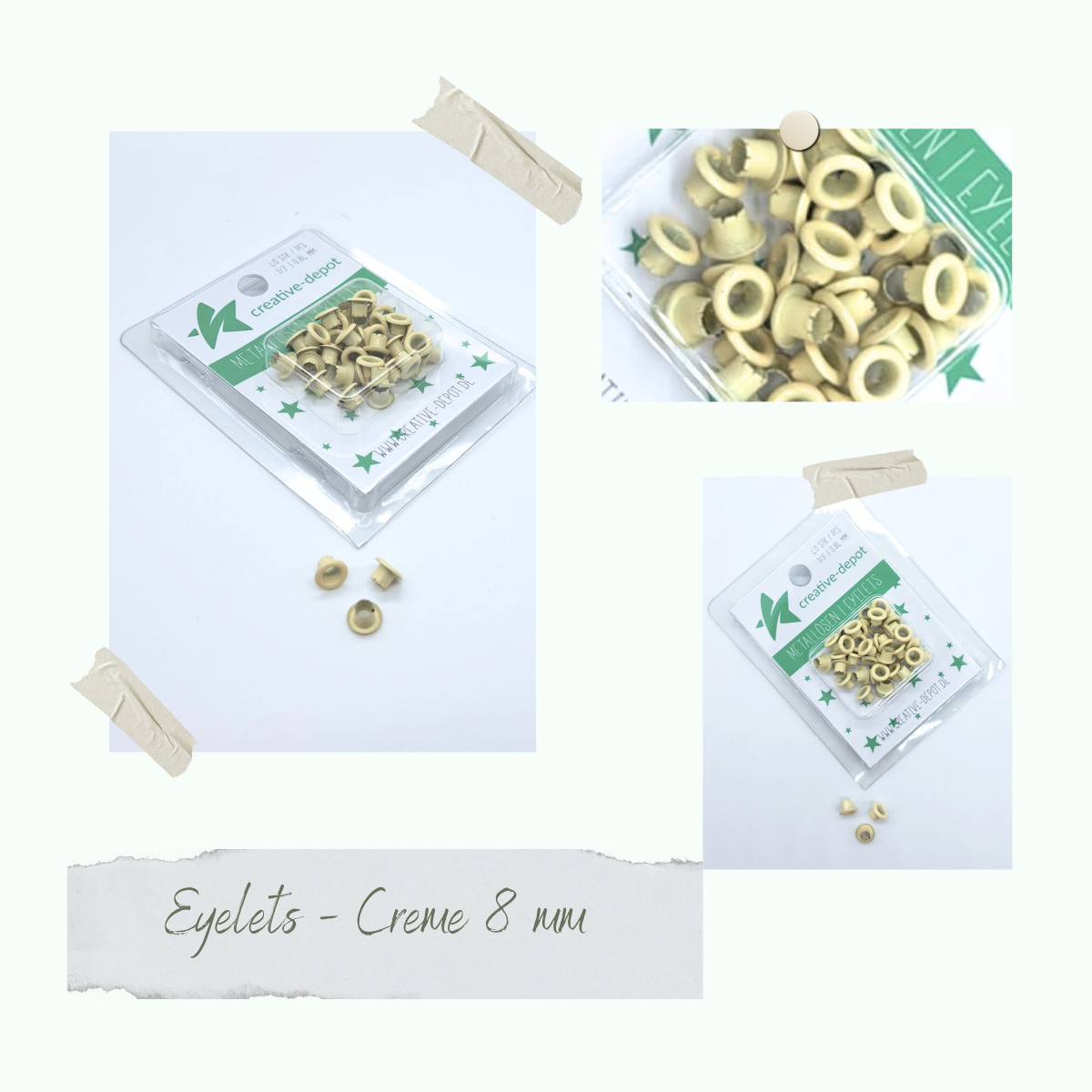 Eyelets - Cream - 8mm