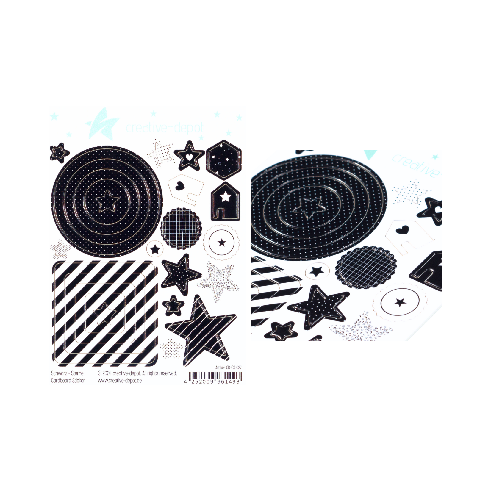 Cardboard Sticker - Schwarz - Sterne