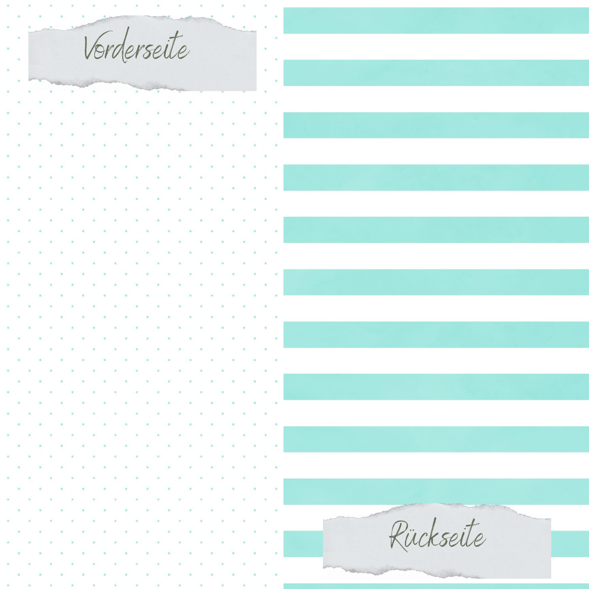 Designpapier - Basic - Sommerjade - Gepunktet + Breite Streifen - Doppelseitig bedruckt Designpapier - Basic - Sommerjade - Gepunktet + Breite Streifen - Doppelseitig bedruckt