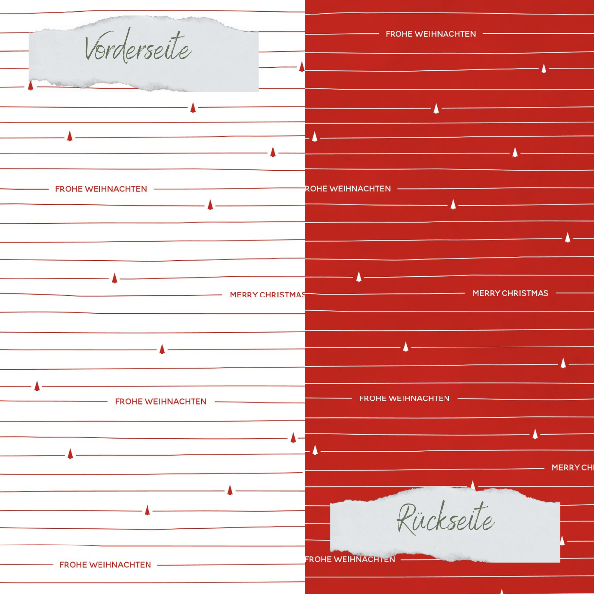 Designpapier - Designline - Doodle Linien Weihnachten - Doppelseitig bedruckt