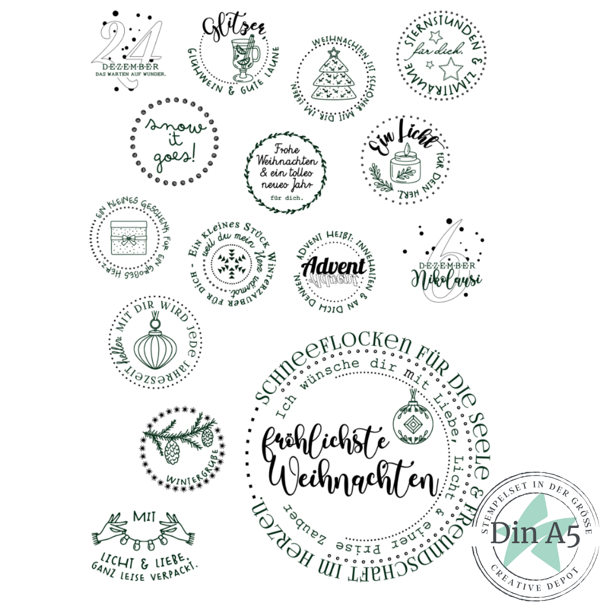 Stempelset - Kreisrunde Weihnachten
