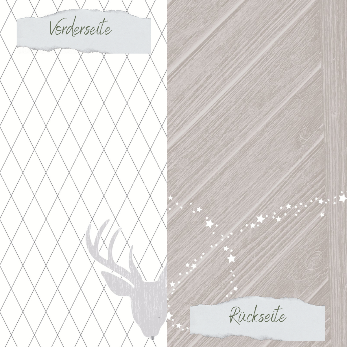 Designpapier - Scrapliebe - Dezembertagebuch - Sternenstaub - Taupe - Doppelseitig bedruckt