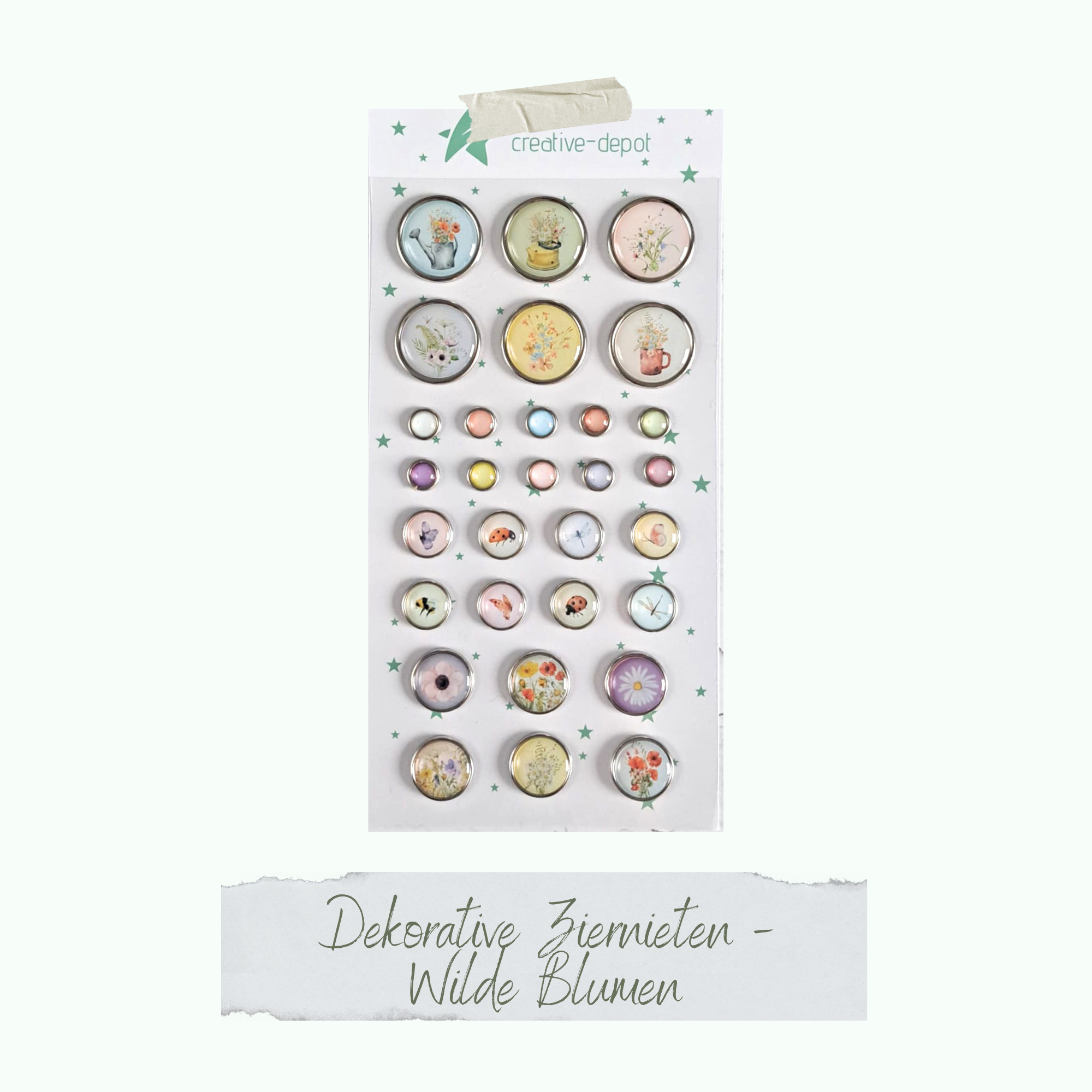 CD-EM-003fesHiVEdkigVt Dekorative Ziernieten - Wilde Blumen
