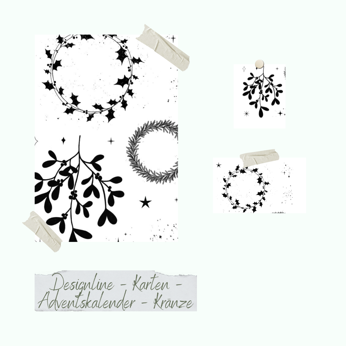 Stempelset - Designline -  Karten - Adventskalender - Kränze Stempelset - Designline -  Karten - Adventskalender - Kränze