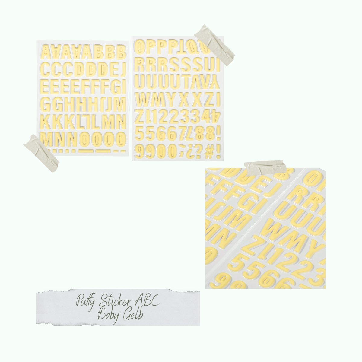 CD-PS-030_Puffy-Sticker-ABC-Baby-Gelb Pfuffy Sticker - ABC - Baby Gelb