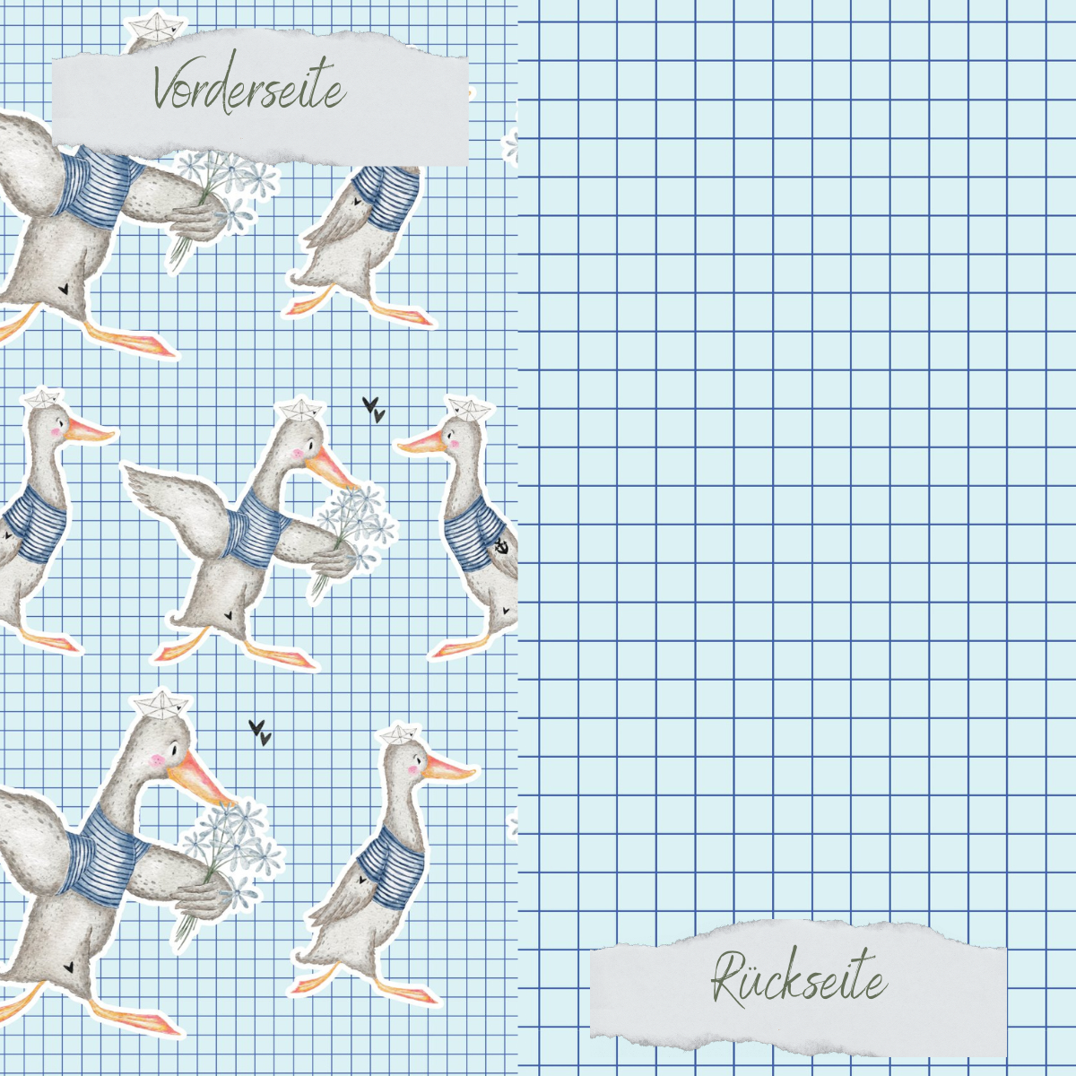 Papel de diseño - Designline - Laufenten - Blau - Doppelseitig bedruckt Papel de diseño - Designline - Laufenten - Blau - Doppelseitig bedruckt