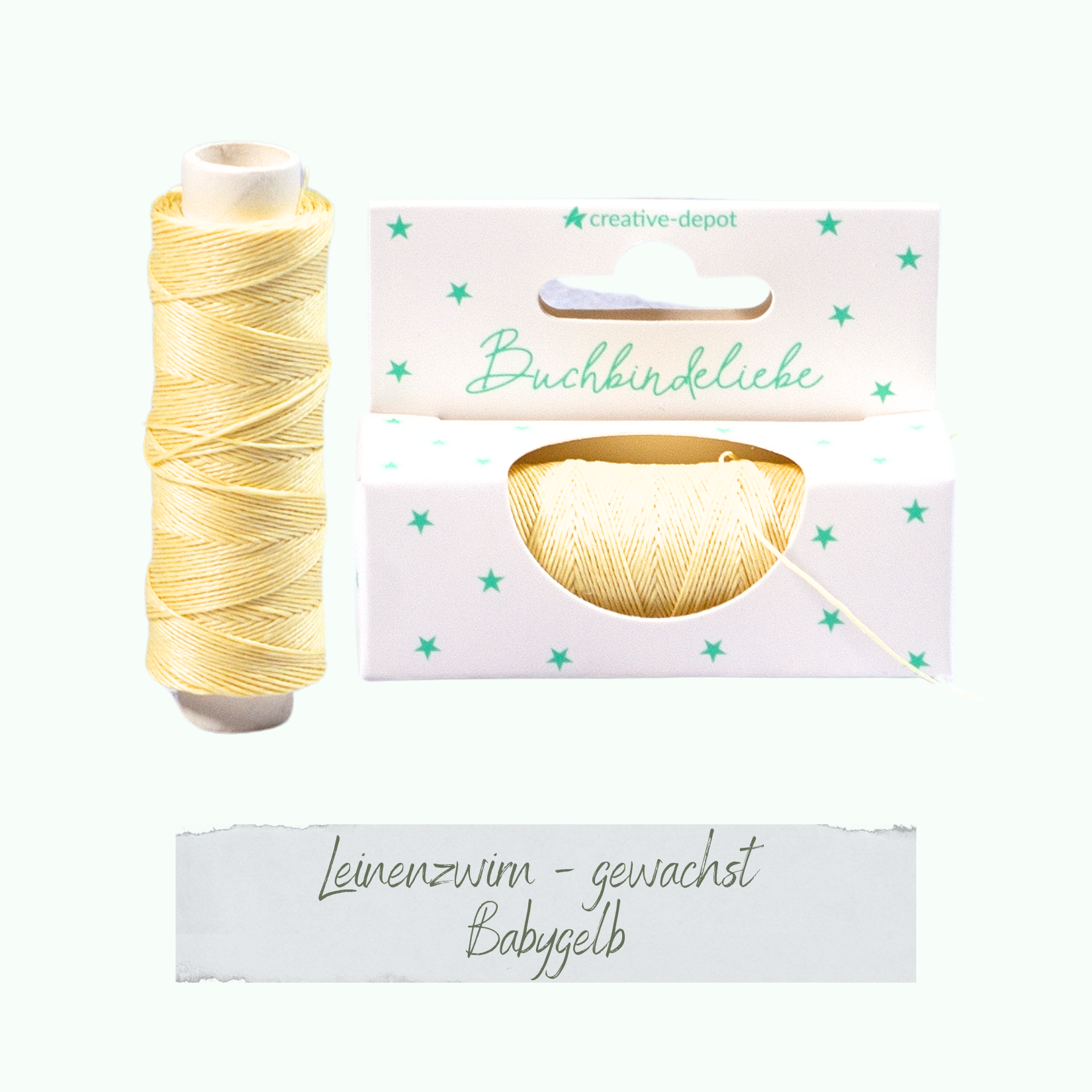 Leinenzwirn gewachst - Babygelb - Buchbindeliebe  