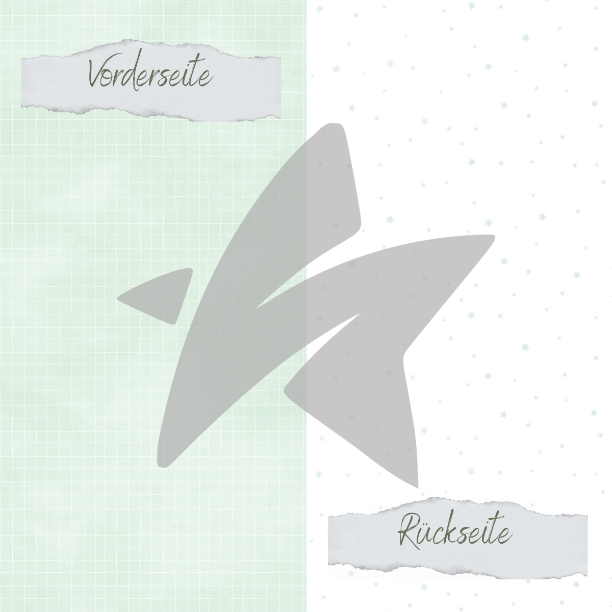 CD-BP-064 Papel de diseño - Basic - Babymint - Doodle Gitter + Sternchen - Impreso por las dos caras