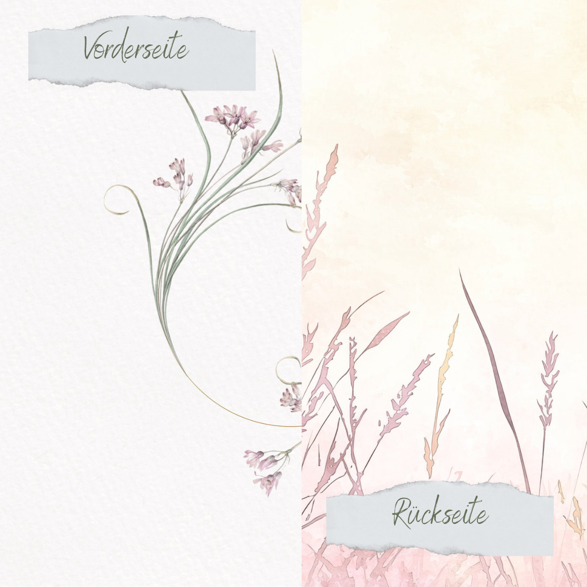 Papel de diseño - Zarte Blüten - Doppelseitig bedruckt Papel de diseño - Zarte Blüten - Doppelseitig bedruckt