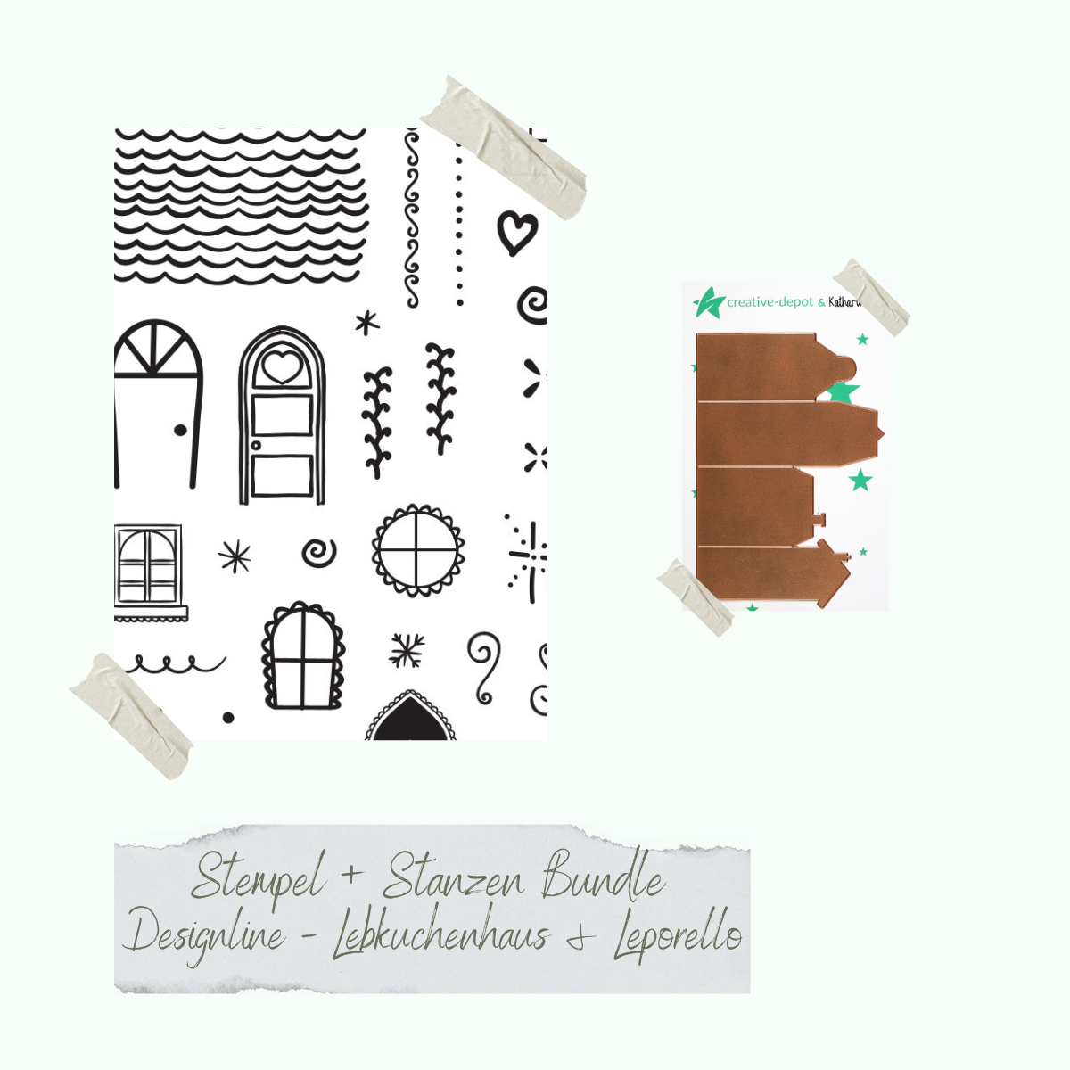 Bundle - Designline - Lebkuchenhaus & Leporello - Stempelset & Stanzen