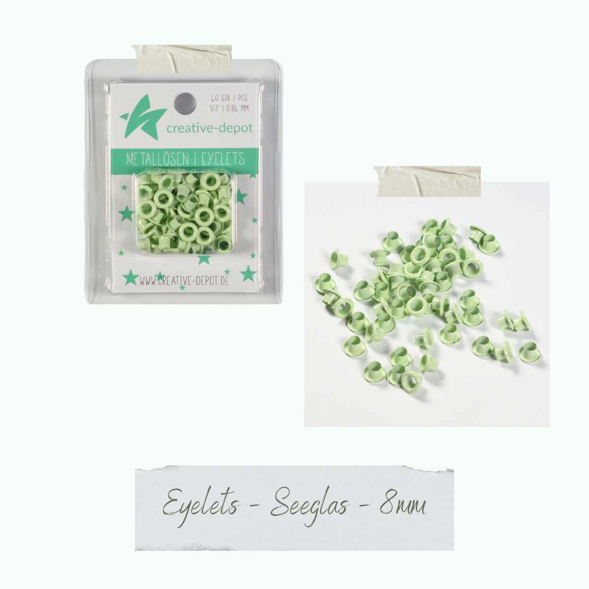 CD-EY-089_Eyelets-Seeglas-8mm Eyelets - Seeglas - 8 mm