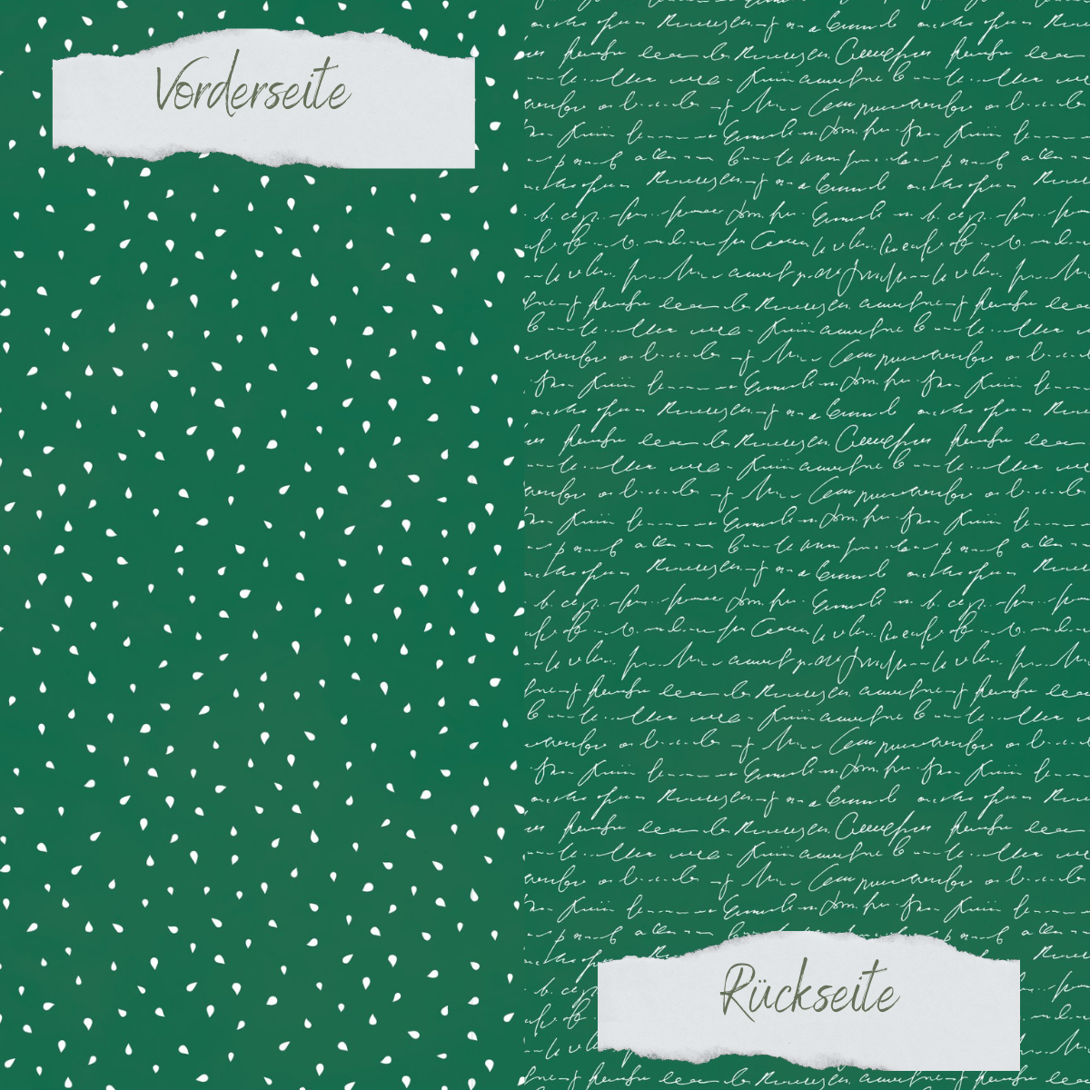 Designpapier - Basic - Tanne - Apfelkernchen + Schrift - Doppelseitig bedruckt 