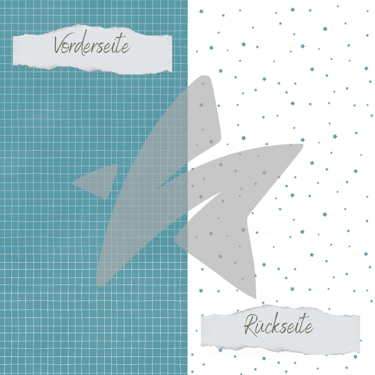 CD-BP-020 Designpapier - Basic - Salbei - Doodle Gitter + Sternchen - Doppelseitig bedruckt