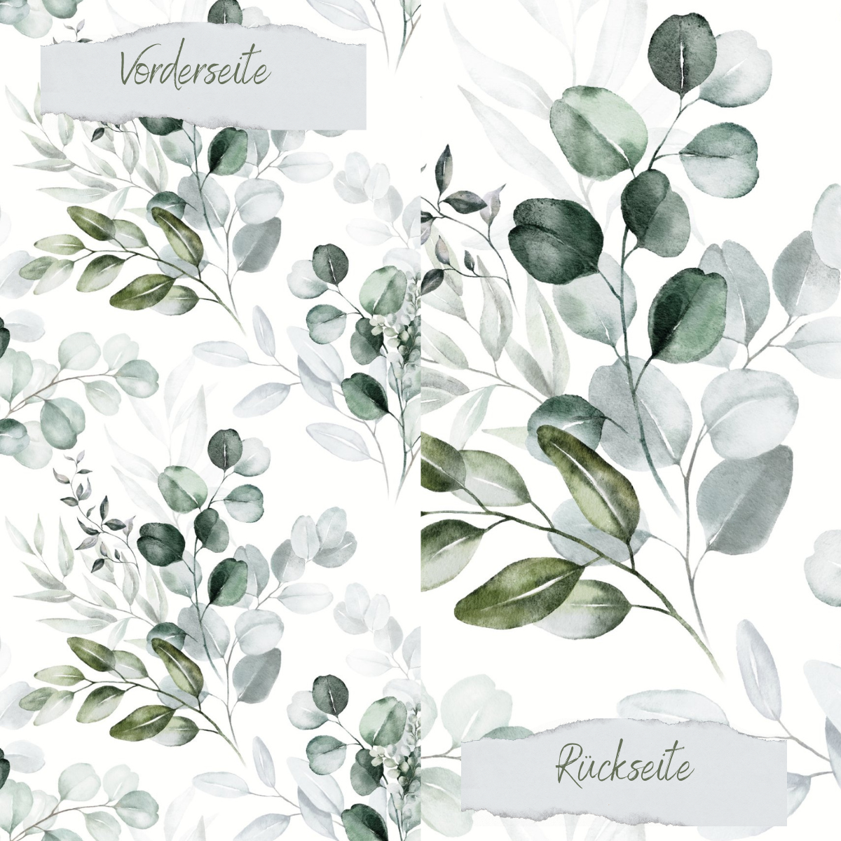 Designpapier - Eukalyptustraum - Doppelseitig bedruckt