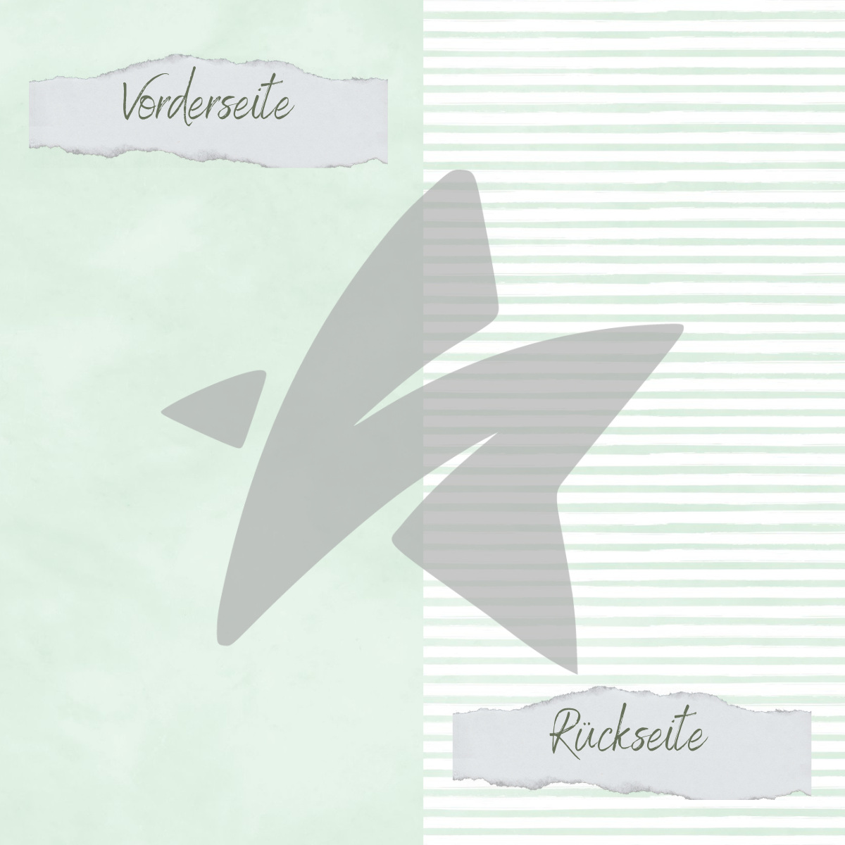 Design paper - Basic - Babymint - Streifen + Uni - Printed on both sides