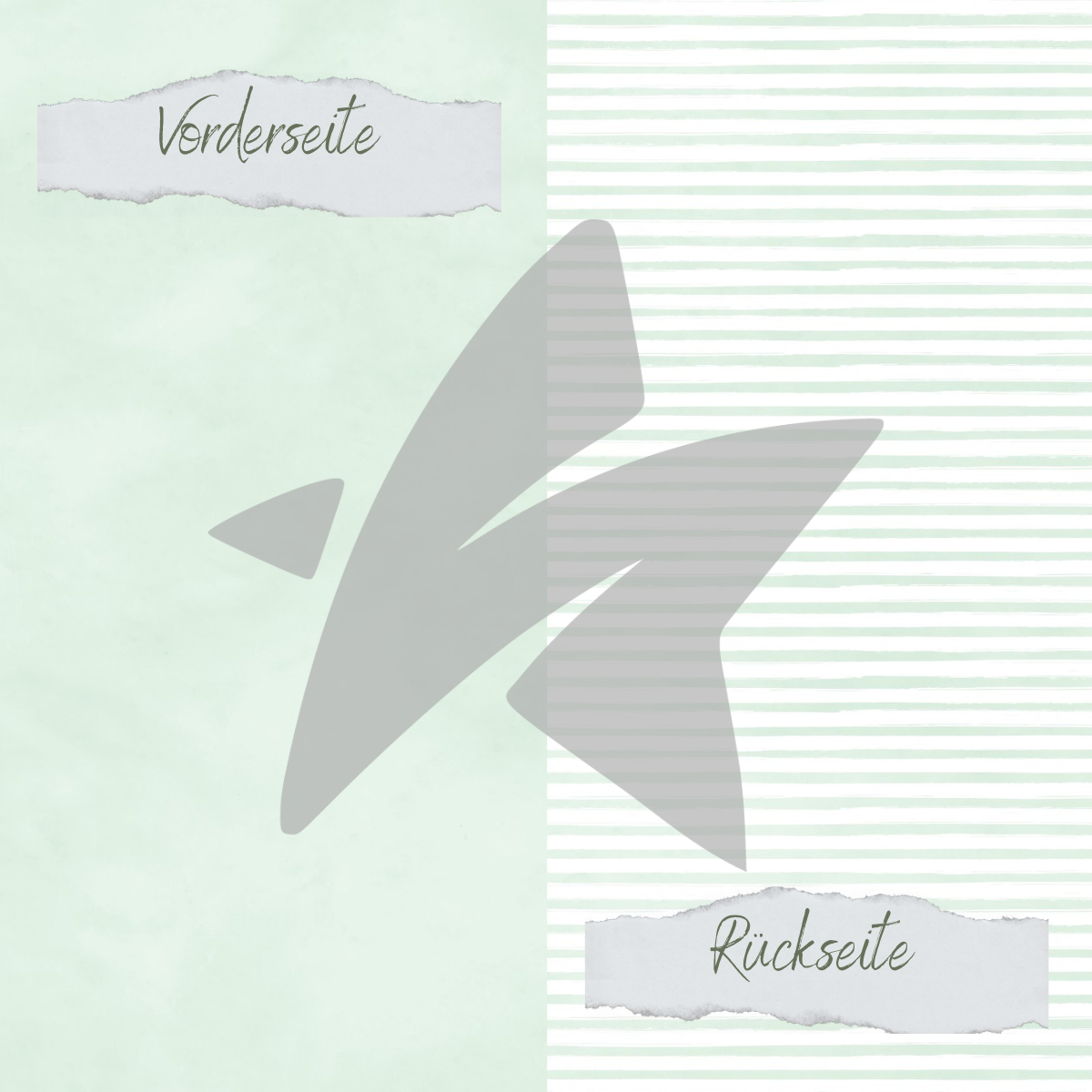 CD-BP-056 Papier à dessin - Basic - Babymint - Streifen + Uni - Imprimé double face