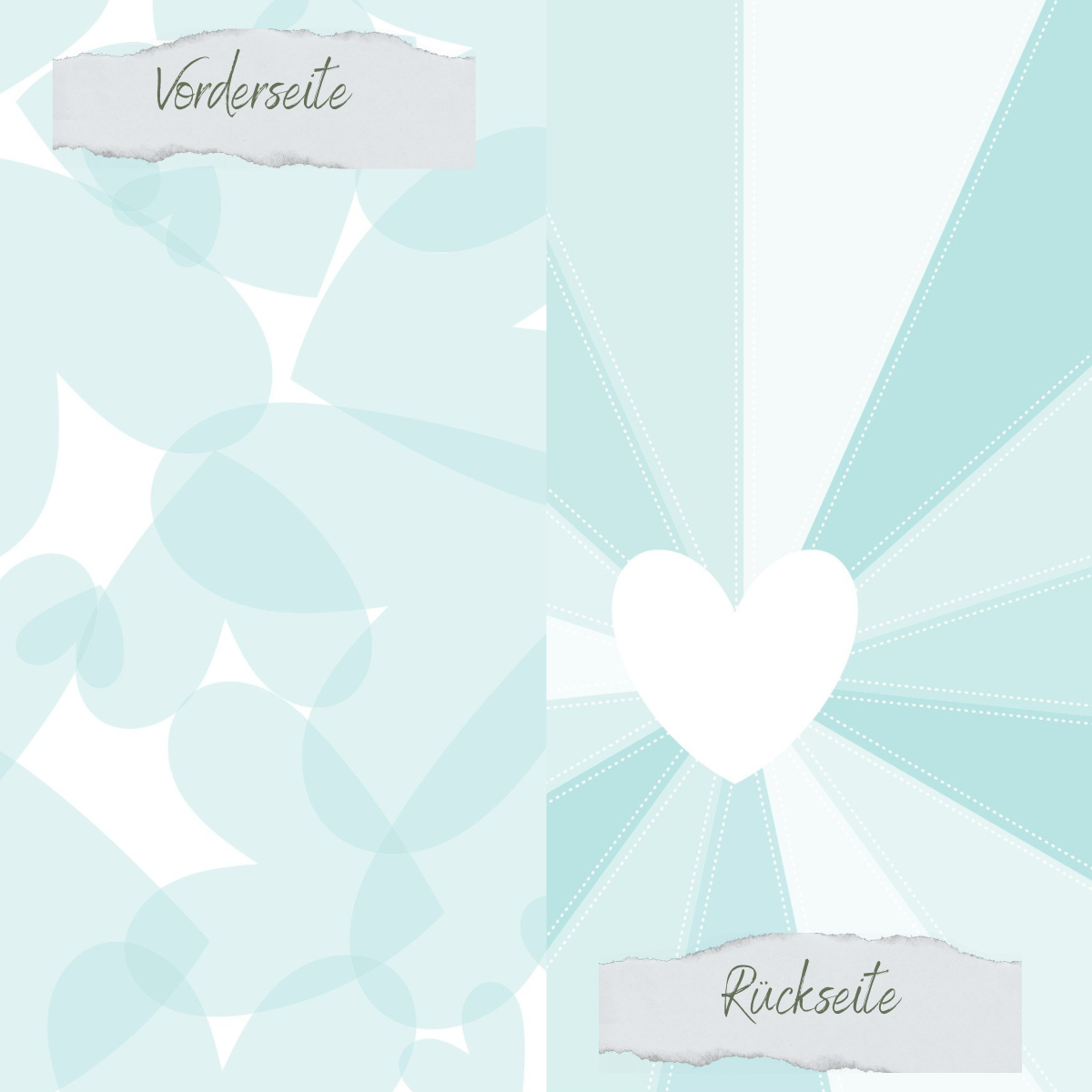Designpapier - Scrapliebe - Kleiner Liebesbrief - Sonnenstrahlen Herz - Doppelseitig bedruckt