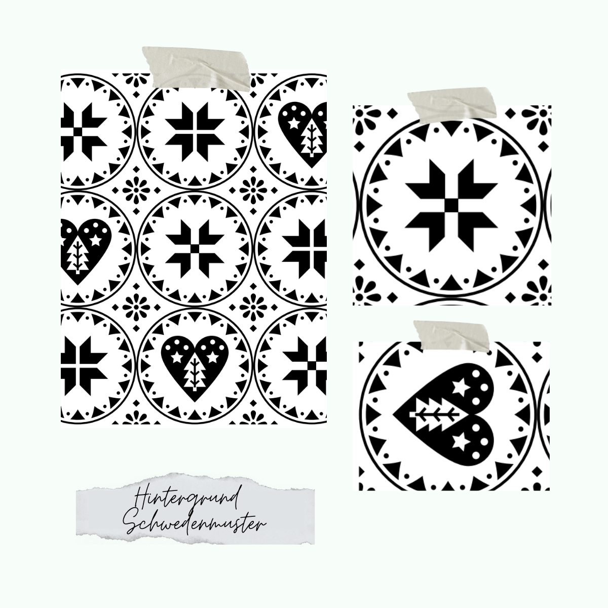 Hintergrund-Schwedenmuster Set de tampons - Fond- Motif suédois - Jusqu'à épuisement des stocks seulement