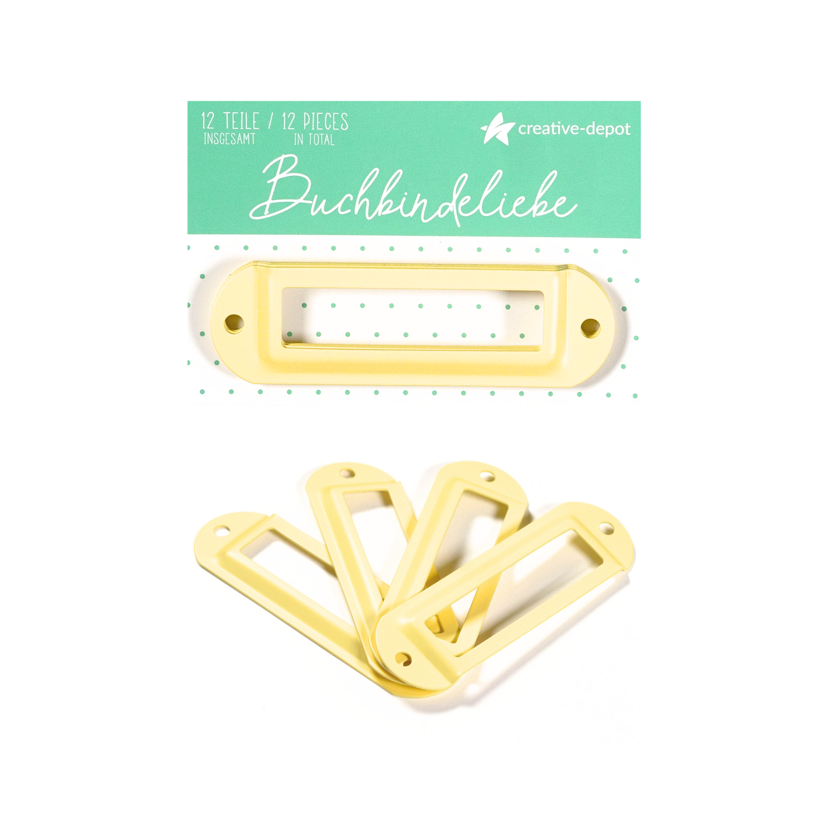 Etikettenhalter - Babygelb - Matt - Buchbindeliebe