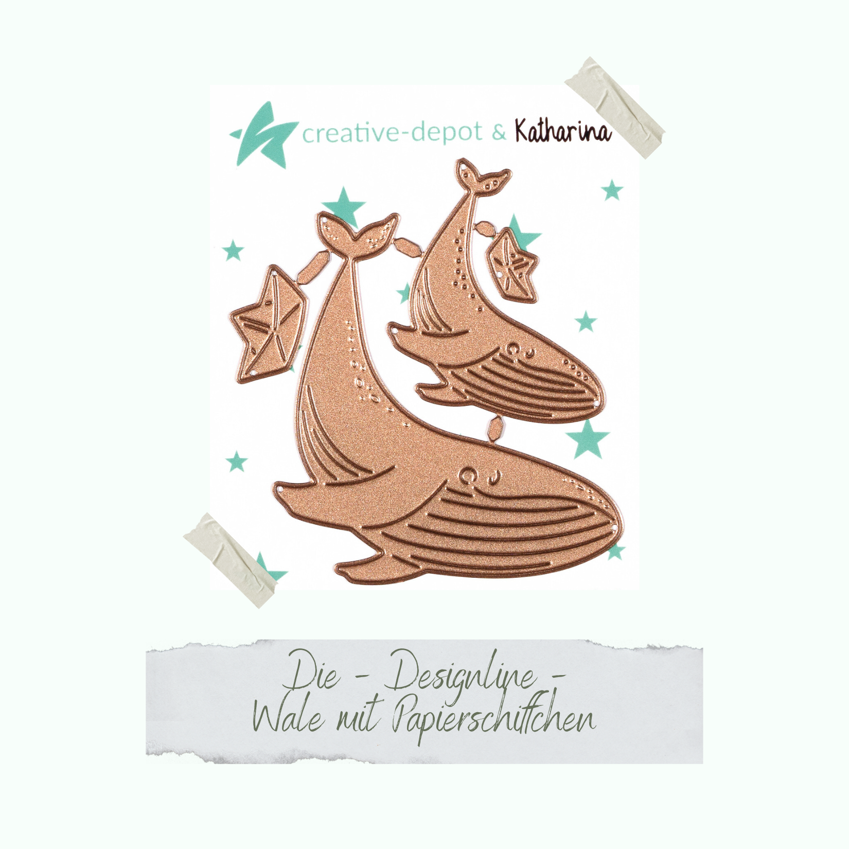 Die - Designline - Wale mit Papierschiffchen