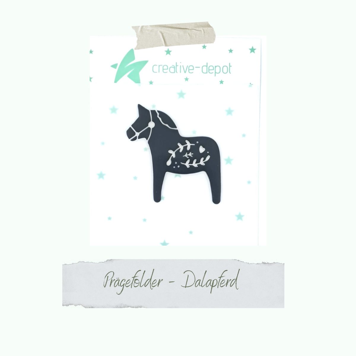 Embossing folder - Dalapferd - 11 x 15,5 cm