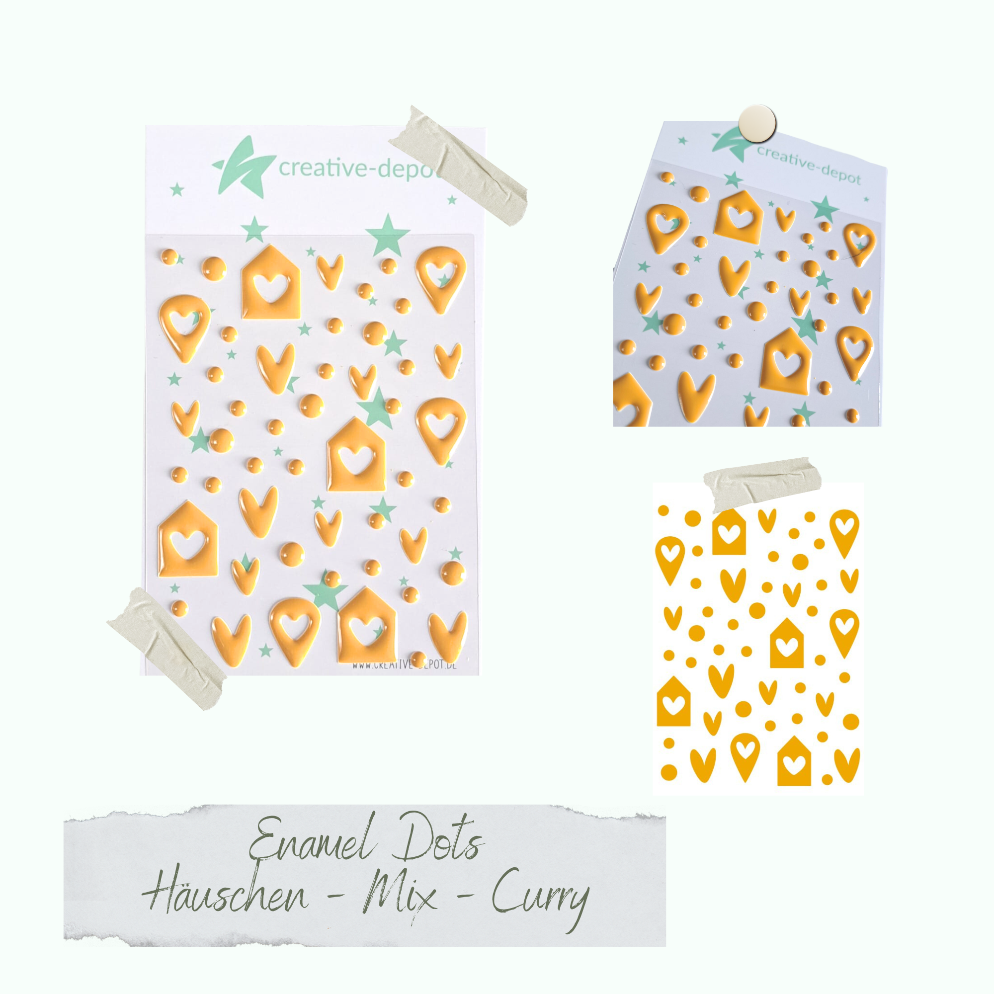 CD-ED-101 Enamel Dots - Häuschen Mix - Curry