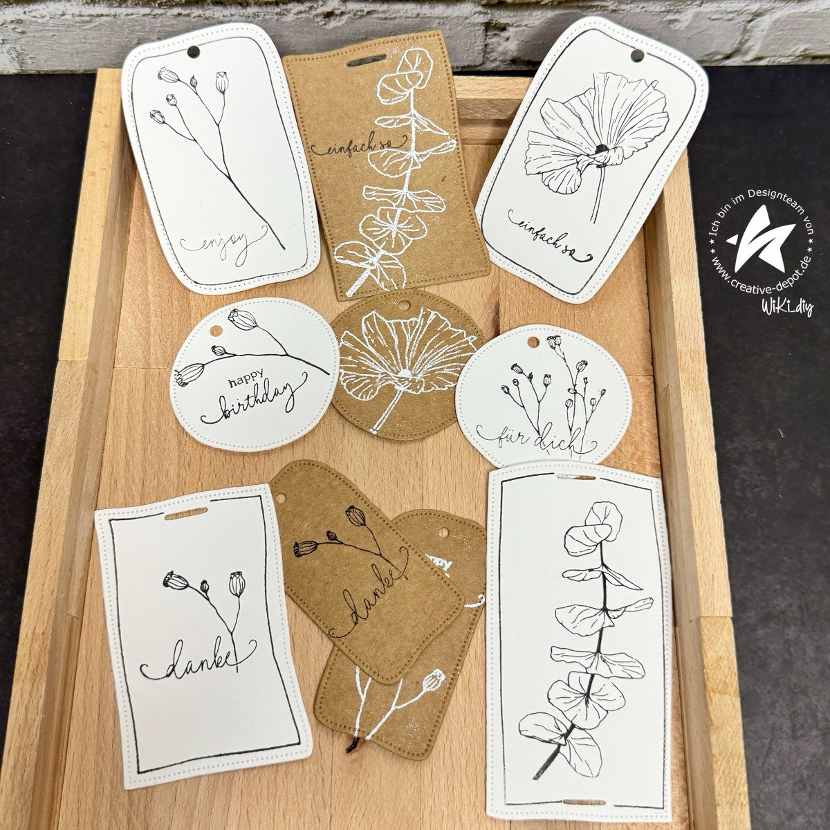 Stempelset - Doodle Tags Blumenromantik