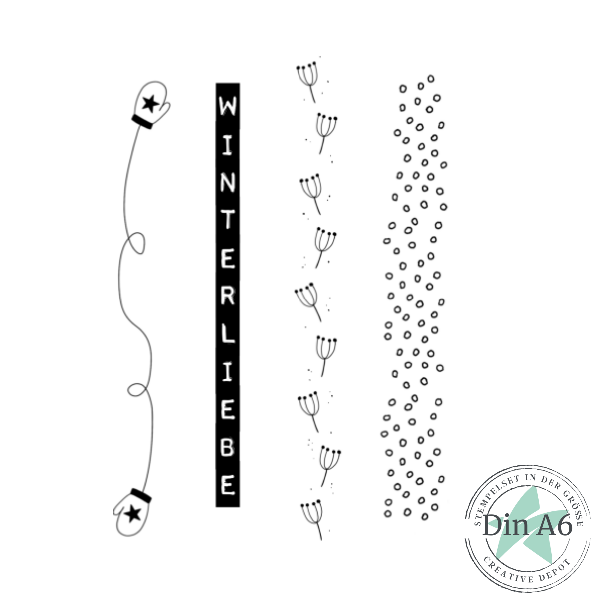 Stempelset - Bordüren - Winterliebe 