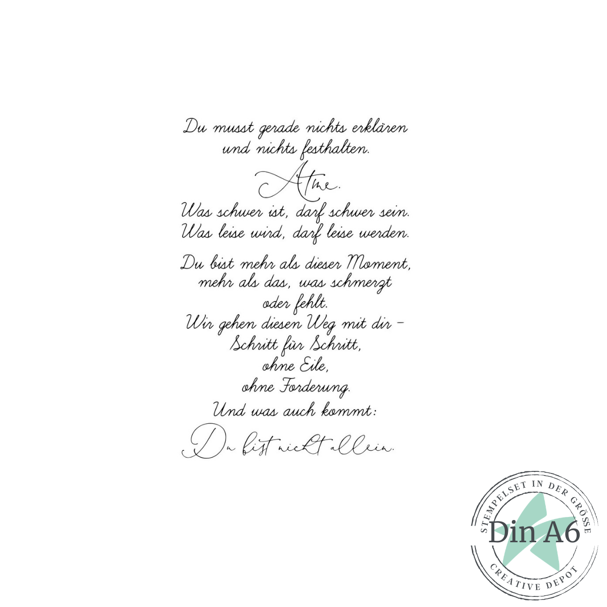 Stempelset - Kartentext - Du bist nicht allein