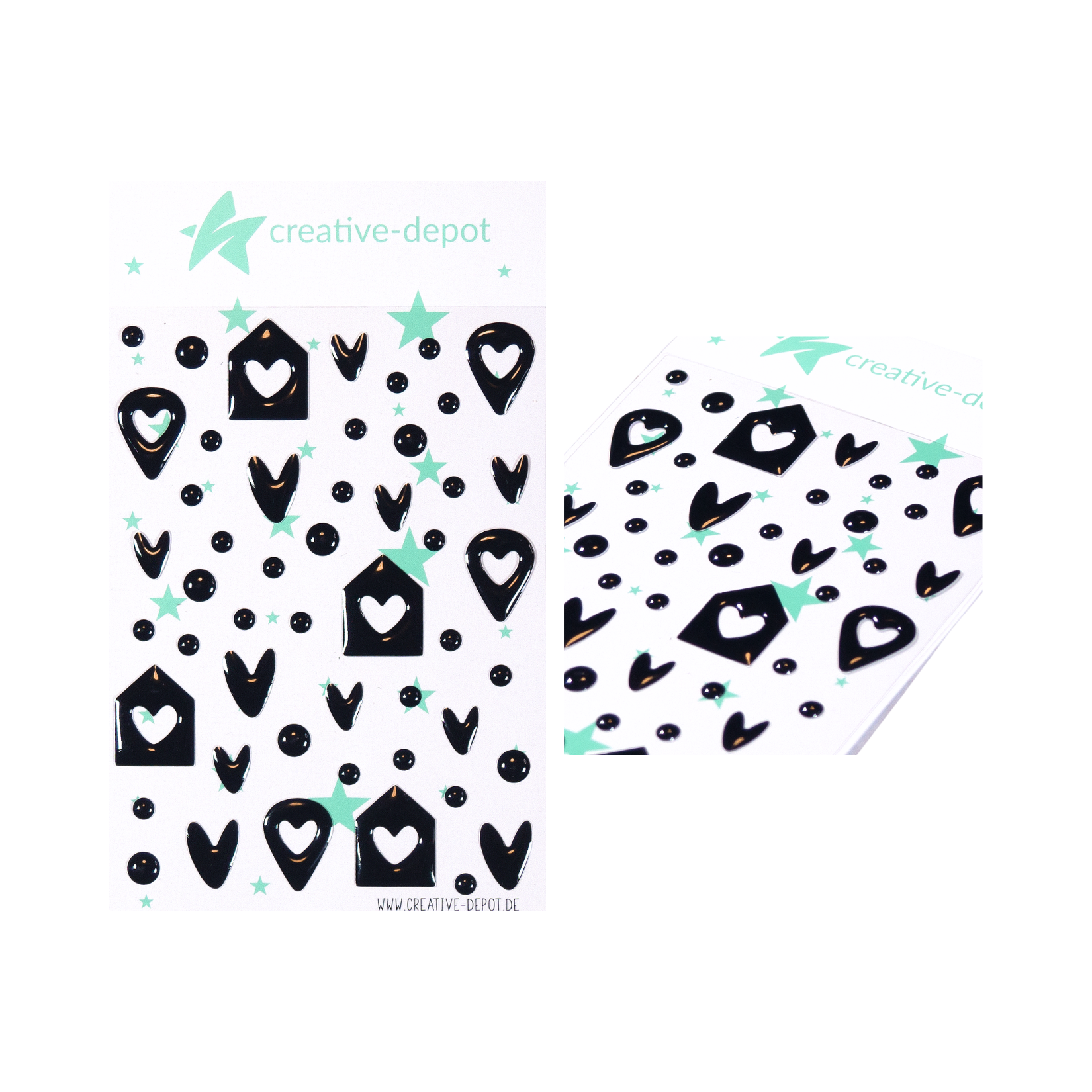Enamel Dots - Häuschen Mix - Schwarz