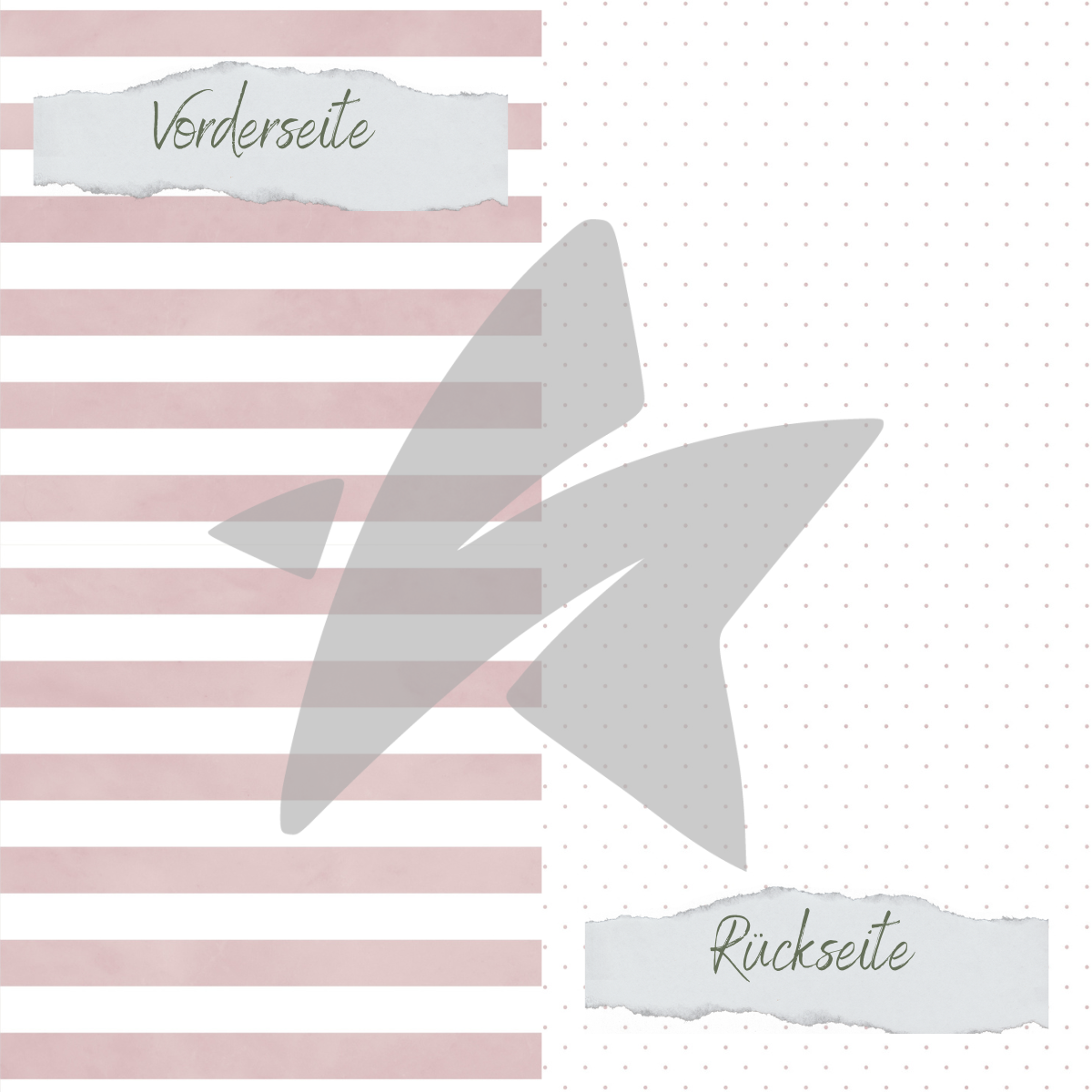 CD-BP-008-Basic-Blush-Gepunktet-Breite-Streifen Designpapier - Basic - Blush - Gepunktet + Breite Streifen - Doppelseitig bedruckt