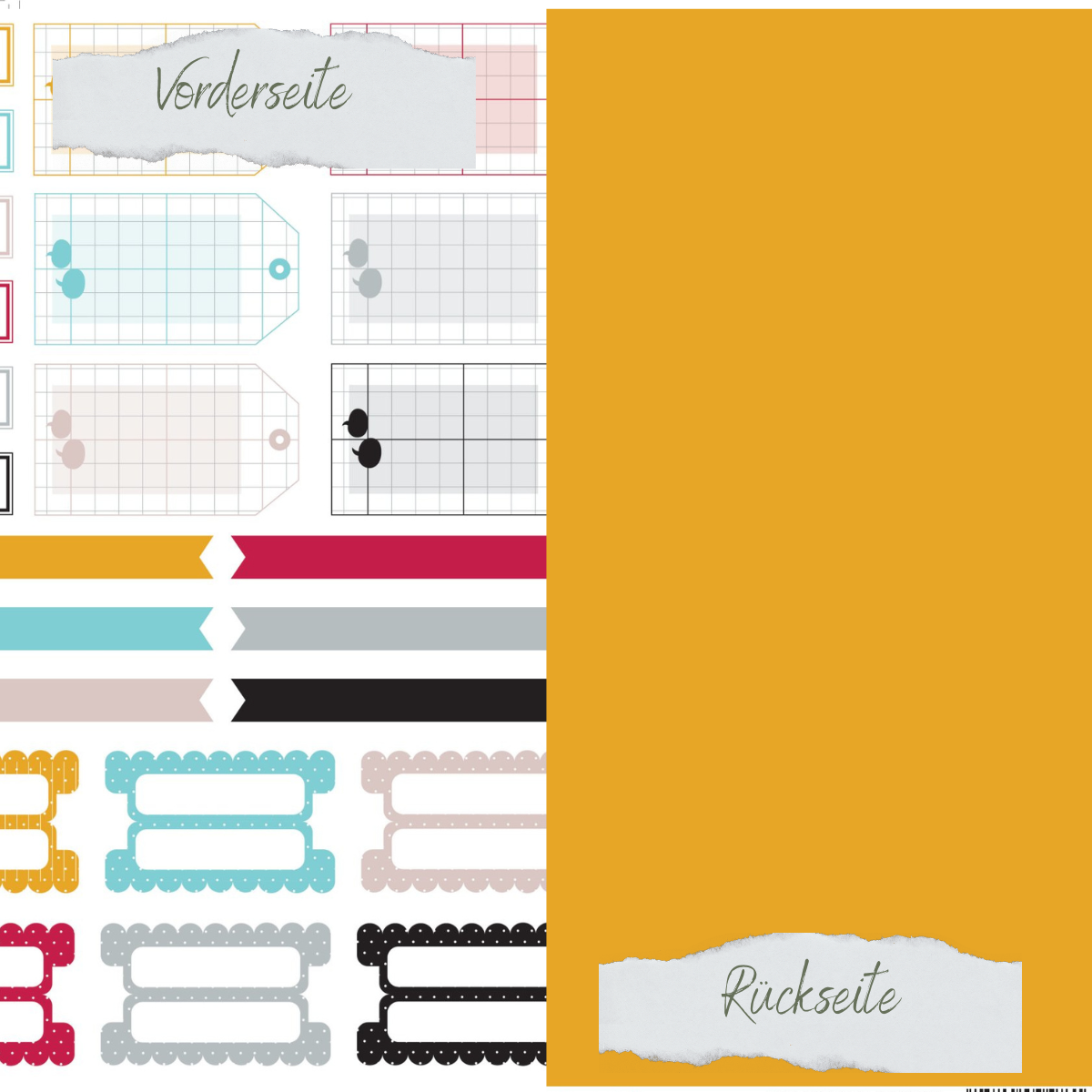 Papel de diseño - Scrapliebe - Smalltalk - Labels - Impreso por ambas caras
