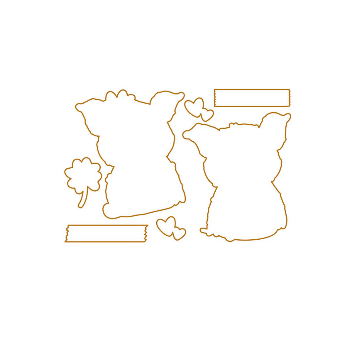 Die - Süße Glücksschweinchen - Outline