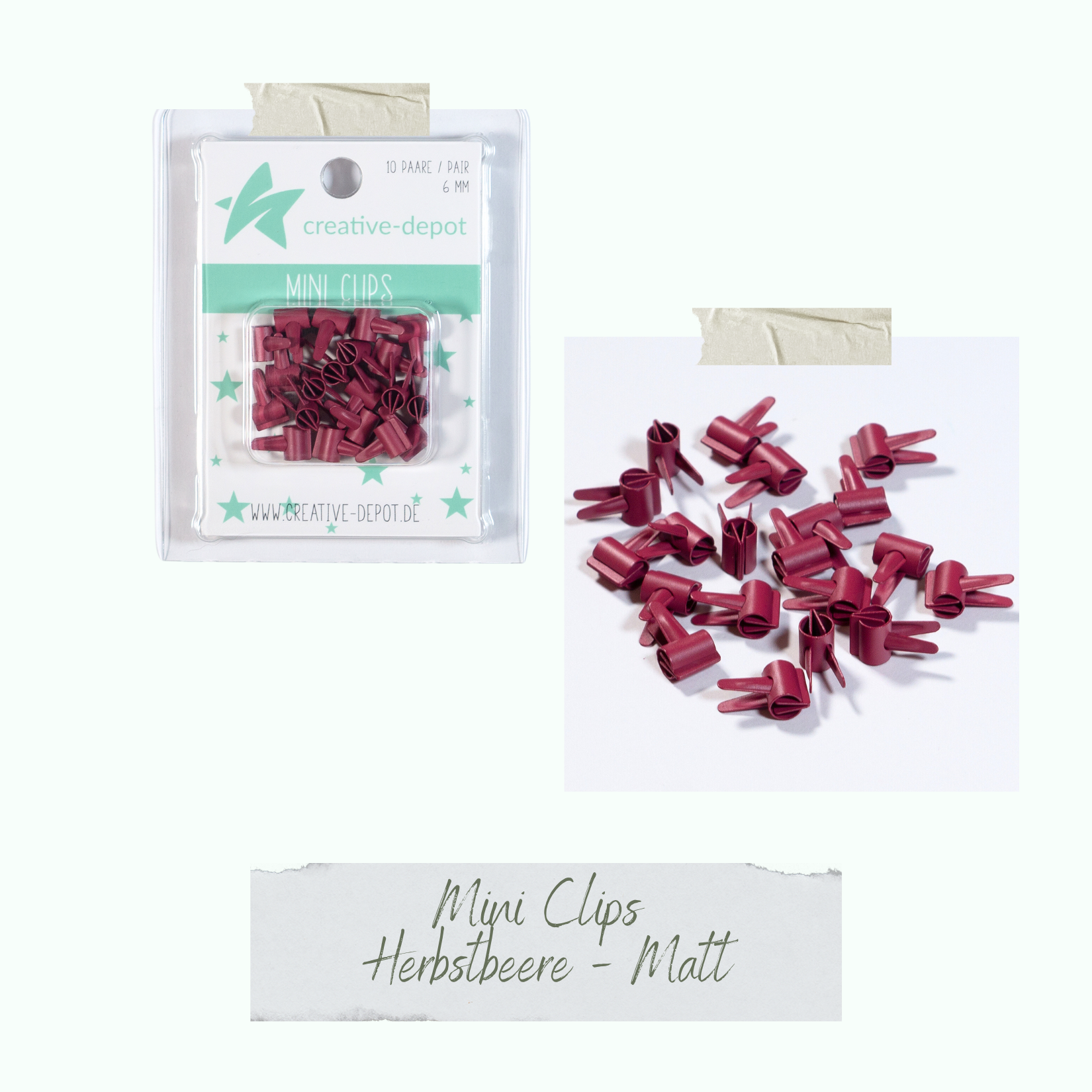 Mini Clip - Herbstbeere - Matt - 20 Stück Mini Clip - Herbstbeere - Matt - 20 Stück