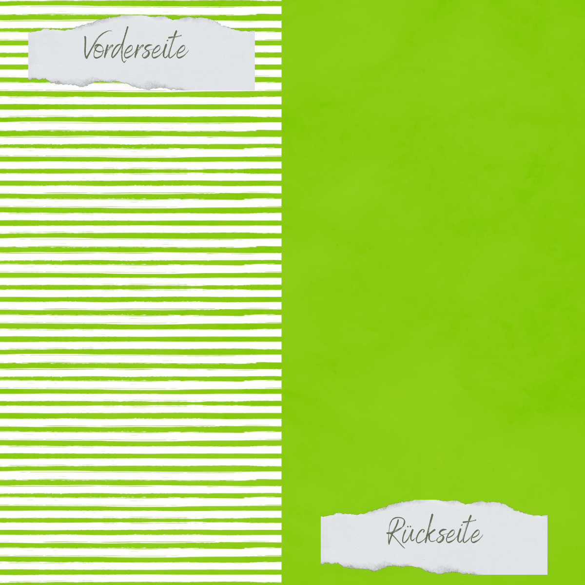 Papier Design - Basic - Apfelgrün - Streifen + Uni - Doppelseitig bedruckt