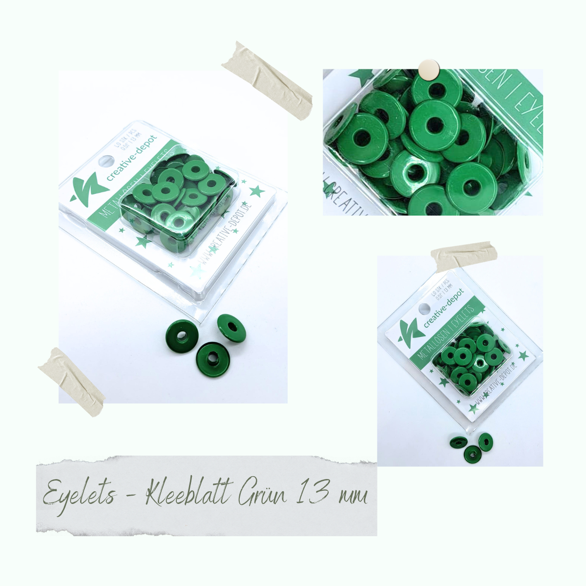 Width Eyelets - Shamrock Green - 13mm