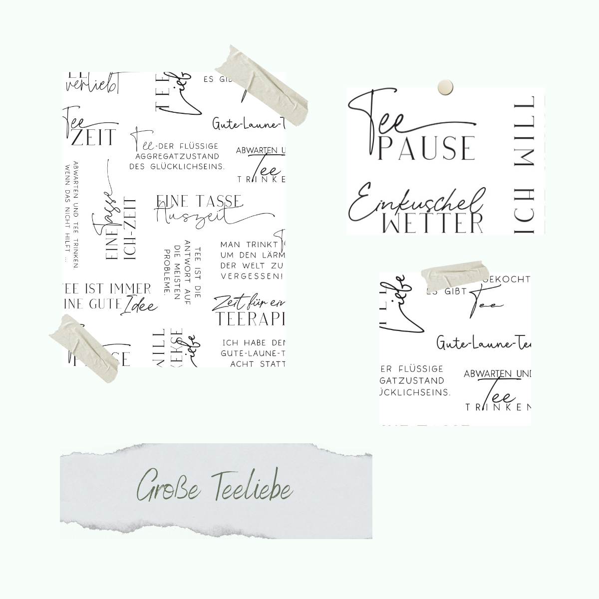 CD-Stt-1114-Grosse-Teeliebe Set de tampons - Große Teeliebe