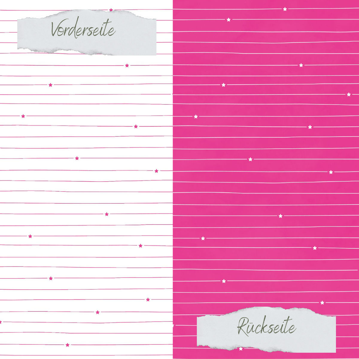 Designpapier - Basic - Sommerpink - Doodle Linien mit Sternchen - Doppelseitig bedruckt   Designpapier - Basic - Sommerpink - Doodle Linien mit Sternchen - Doppelseitig bedruckt
