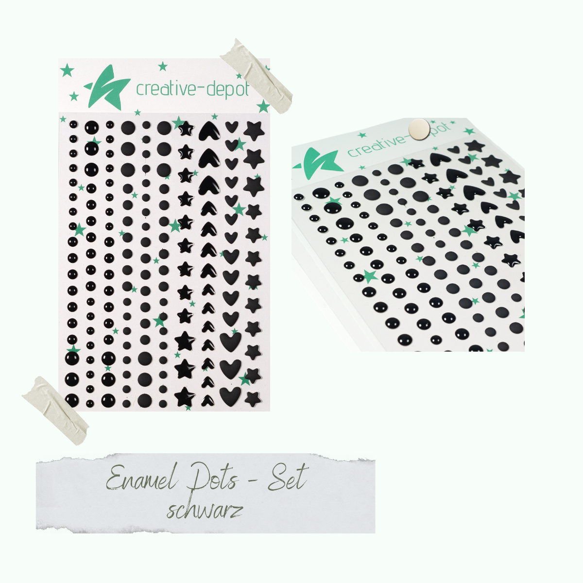 CD-ED-045_Schwarz Enamel Dots - Schwarz