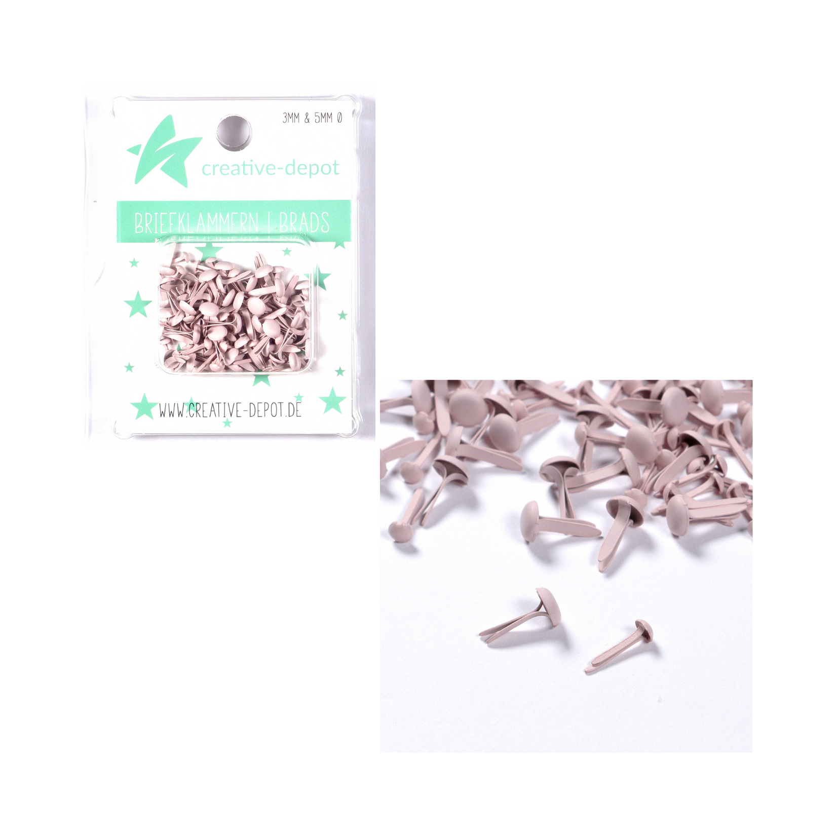 Brads - Pastell Flieder - Matt - 100 Stück