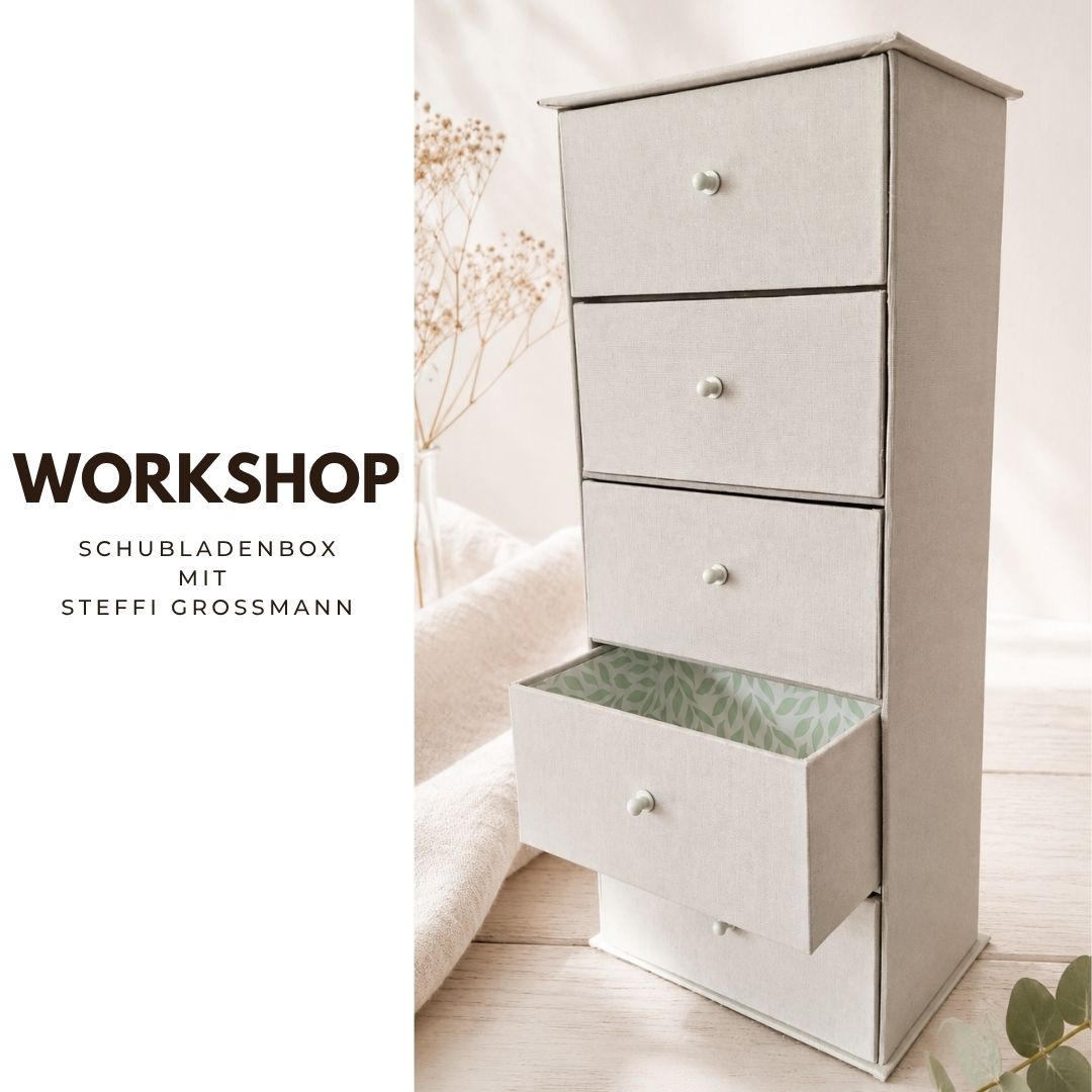 Workshop Schubladenturm aus Graupappe am 24.10.2026