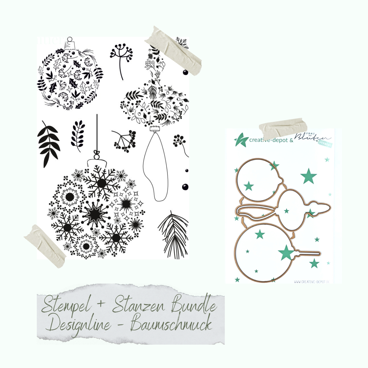 Bundle - Stamp set & punches - Designline - Baumschmuck