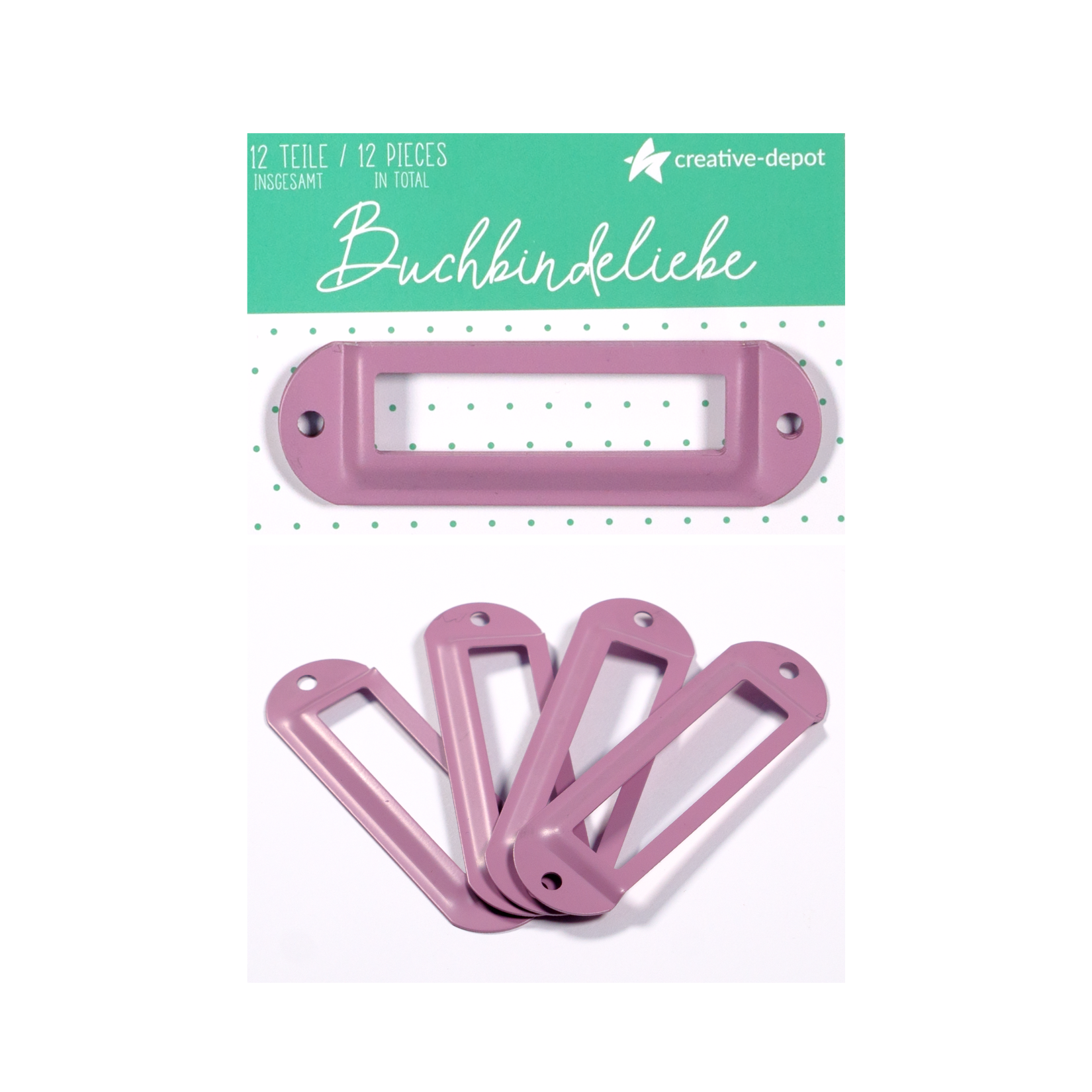 Etikettenhalter - Malve - Matt - Buchbindeliebe