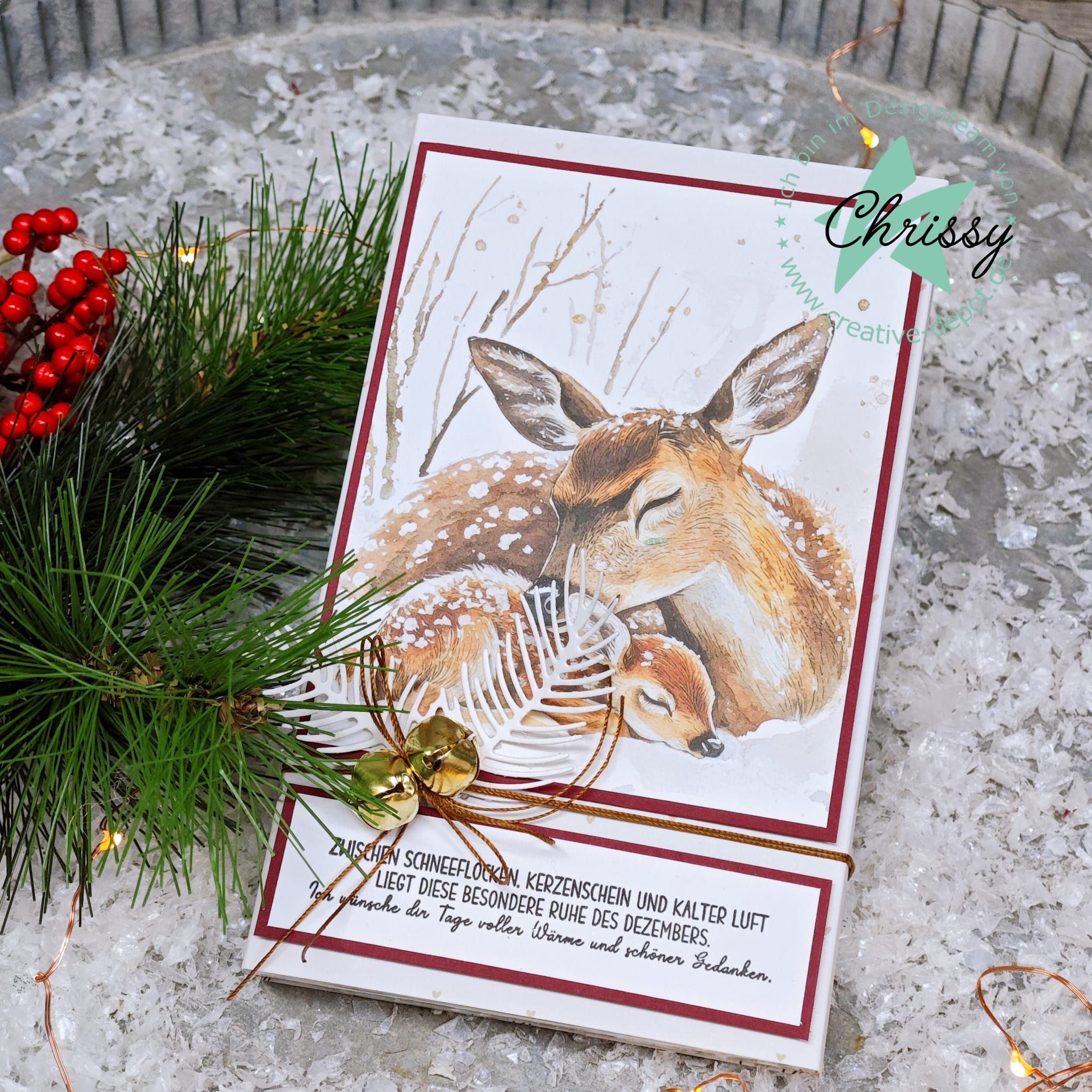 Designpapier - Großer Kartenaufleger - Wintertiere