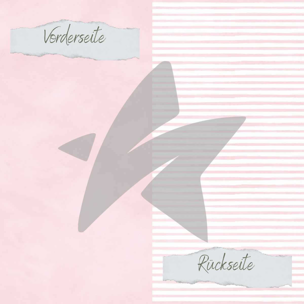 CD-BP-105 Papel de diseño - Basic - Baby Rosa - Streifen + Uni - Impreso por las dos caras