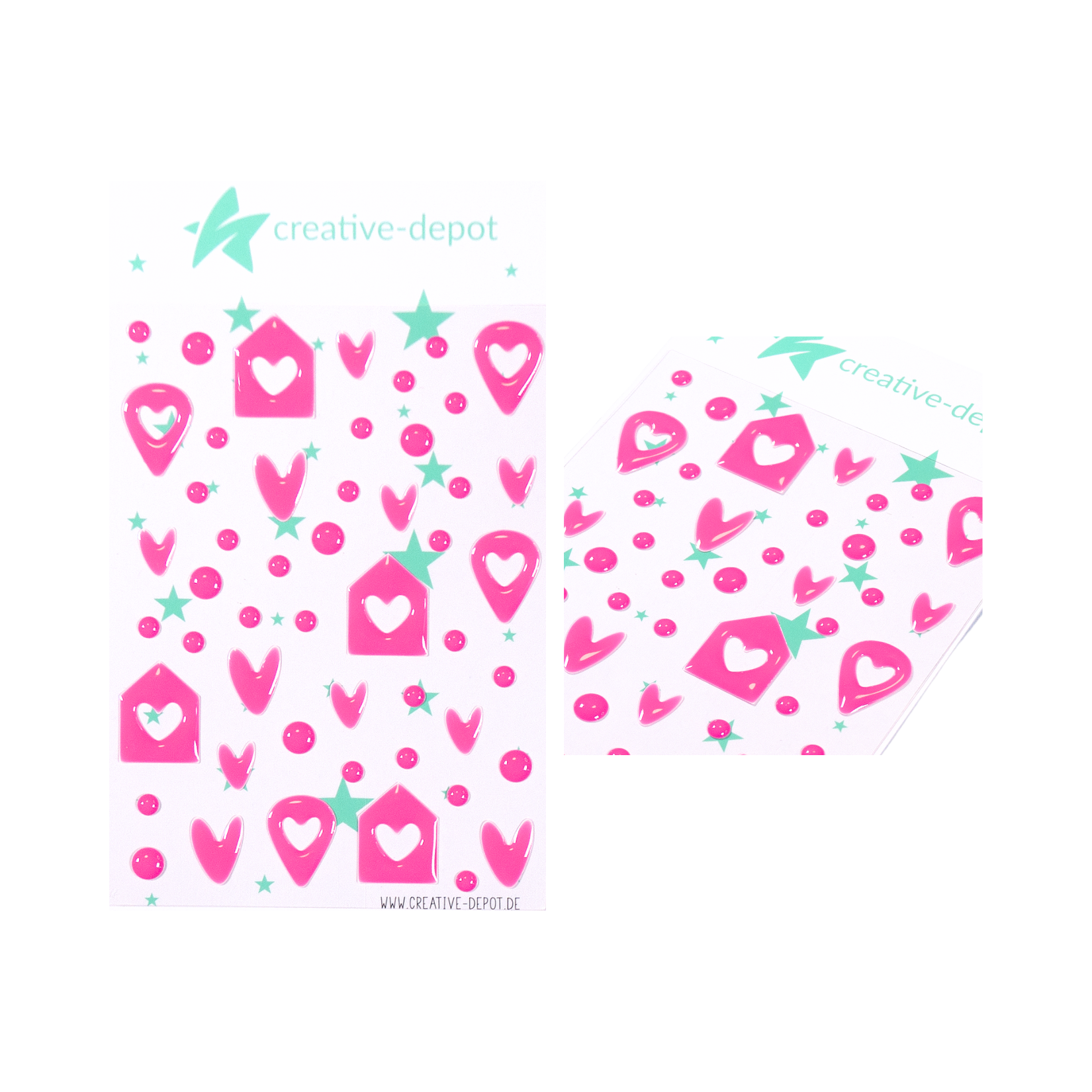 Enamel Dots - Häuschen Mix - Knallpink