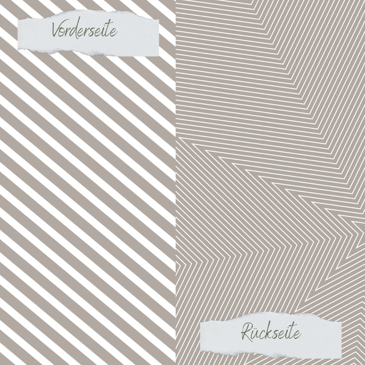 Designpapier - Scrapliebe - Dezembertagebuch - Streifen - Taupe - Doppelseitig bedruckt