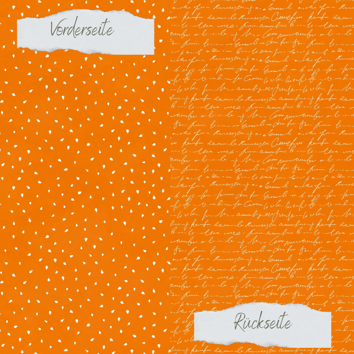 Papier à dessin - Basic - Herbstorange - Apfelkernchen + Schrift - Doppelseitig bedruckt