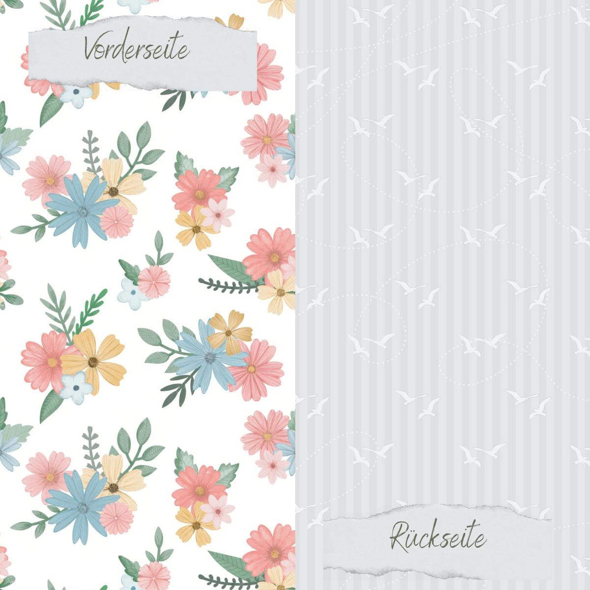 Papier design - Scrapliebe - Lüttes Glück - Motif floral - Imprimé recto-verso